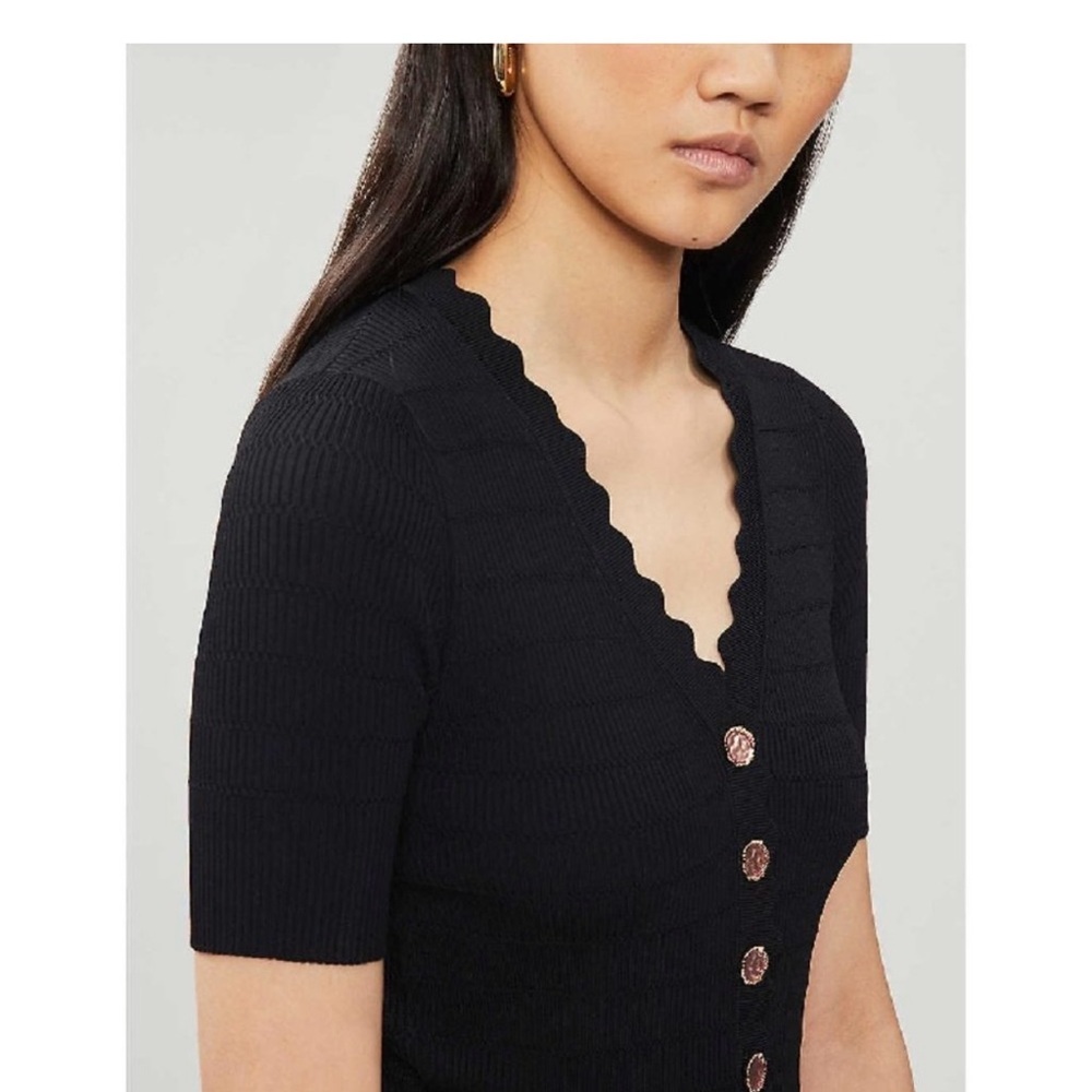 SandroScalloped Button-Up Top size 1 - Picture 2 of 5